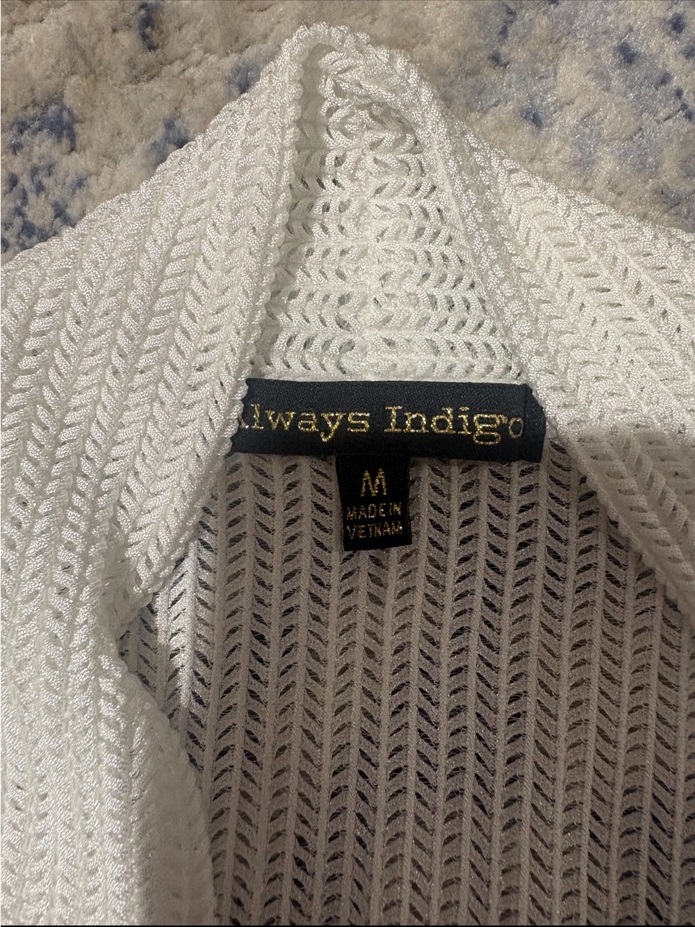 Indigo Lightweight Open-Front Ribbed Cardigan - Picture 2 of 2